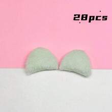 28PCS Mixed Color Mini Cat Ears Patches Set - Double-Sided Craft Embellishments For Sewing, DIY Hair Accessories, Phone Cases & Doll Making Supplies - Multicolor - View 17