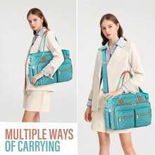 Laptop Bag For Women,Large Capacity Teacher Nurse Professional Work Multi-Functional Organizer Bag,For Office,College,Travel,Business,Daily Use - 綠色 - 查看 6