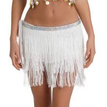 带流苏的肚皮舞臀巾，性感拉丁舞腰带，适合肚皮舞练习、瑜伽健身、弗拉明戈表演，流苏裹裙 - 彩色 - 查看 11