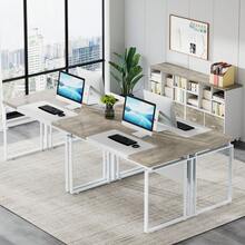 Tribesigns 63" L-Shaped Executive Desk With Reversible File Cabinet, Large Office Desk With Storage Drawers, Computer Desk Set (Grey & White) - Grey & White - View 5