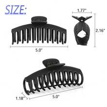 5 Inche Extra Large Claw Clips Hair Clips For Thick Hair And Long Hair, 4 Pack XL Jumbo Claw ClipsBlack - Black - View 7