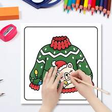 Christmas Countdown: Adult & Teen Coloring Book, Super Cute & Cozy Coloring Space (24 Pages, 120gsm Thick Paper, Pearl Cover, 7.9 X 7.9 Inches), Christmas Gift, Christmas Decor, K-Pop - Multicolor - View 6