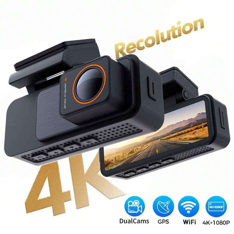 4K/2160P Car Wireless Dash Cam Camera WiFi GPS Video Recorder DVR View 140° Night Vision Front And Rear - X30 - View 1