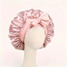 1pc Luxurious Satin-Silk Sleeping Bonnet - Frizz-Free Hair Protection With Adjustable Tie Band, Unisex For Men/Women (Curly/Straight Hair), Shower Cap Breathable Winter Night Hair Care Essential, Christmas Stocking Stuffer 2025 - Multicolor - View 8