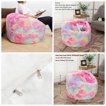 Storage Bean Bag Chairs Cover NO Filler Bean Bag Cover Living Room Furniture 31x20 Inch Soft Washable Plush Fiber Adult Bean Bag Bed Fuzzy Love Sack Beanbag Cover NO Filling