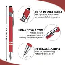 Ballpoint Pens With Stylus Tip, Soft Click Stylus Pen, 2 In 1 Retractable Metal Stylus Pens, Black Ink, Birthday Anniversaries Graduation Home And Office, 4 Colors 12 Count - Nhiều màu1 - Xem 3