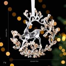 Christmas Tree Ornament Deer/Ballet Girl Figurine Hanging Decorations For Party Supplies - Transparent - View 7