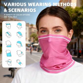 1pc Lightweight Summer Breathable Moisture-Wicking Dust-Proof Face Mask, Multi-Wear Minimalist Solid Color Fashion Neck Gaiter For Outdoor Sports, Hiking, Cycling