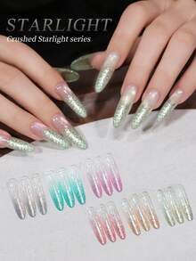 6-Color Shattered Starlight Solid Gel Set - Cosmic Glitter Hues With Twinkling Star Effects, Perfect For Dreamy Girls' Night Looks & Fantasy Nail Art, Easy Apply & Long-Lasting - Nhiều màu - Xem 7