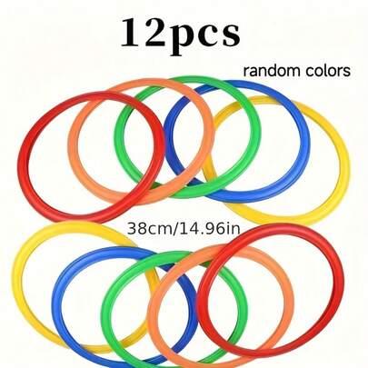 12个彩色敏捷圈，带收纳袋，适用于室内/室外速度和协调性训练，适合派对和比赛