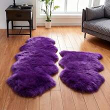 Alfombra de área de piel de oveja sintética - Diseño minimalista moderno para sala de estar, dormitorio y decoración del hogar - Respaldo suave, lavable a máquina - Regalo perfecto de invierno, alfombras de felpa, alfombras de lana, alfombras de otoño/invierno, alfombras gruesas/esponjosas