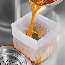 100pc Kitchen Self-Standing Drain Bags, Garbage Bags, Disposable Sink Strainer, Anti-Clogging Leftover Food Drain Bags - Transparent - View 8