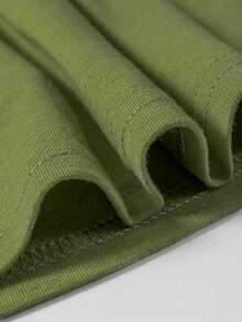Áo thun cổ tròn tay dài in hình bông tuyết và tuần lộc Giáng sinh - xanh quân đội - Xem 3