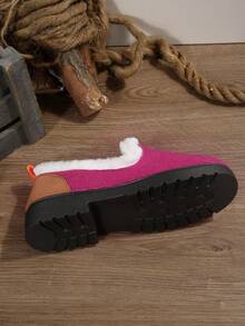 Women's New Fashion Indoor & Outdoor Winter Shoes, Soft & Comfortable Faux Fur Lining, Faux Fur Collar, Warm Indoor & Outdoor Women's Flats, Comfortable & Lightweight Outdoor Sports, Christmas Holiday Style Women Shoes