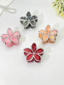 1 pieza/9 piezas Pinza de pelo de plástico ABS con estampado floral, pasador de pelo dulce para playa, viaje, fiesta, vacaciones, temporada de regreso a la escuela, accesorios de pelo elegantes, pinzas de pelo elegantes, pinza de pelo de invierno