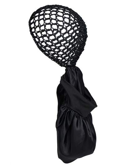 1pc 2-In-1 Wrap Cap Hair Net Cuffed Sleep Cap & Hair Net Bonnet, Satin Edged Sleep Hat & Crocheted Hair Wrap,Travel Essentials,Travel Essential,Hairstyle,Hairdressing Haircare Routine Comfortable Easy Use US Hairnet