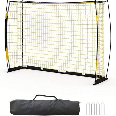 Soccer Goals For Backyard, 12x6 FT Soccer Net, Soccer Training Equipment Quick Setup, Portable Net Collapsible Metal Base For Indoor Outdoor Use With Carry Bag  3-In-1 Large Soccer Rebounder Net & Goal (7x5ft), Dual-Function Football Rebound Trainer – Ultra-Responsive Net, Sturdy Steel Frame, For All Ages & Levels