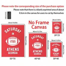 2pcs Retro Football Prints Georgia Wall Art College Sports Team Poster Football Gift For Sports Fan Wall Decor Georgia Dad Gift,Room Decoration, Home Decoration, Bedroom, Living Room And Corridor Decoration,Frame Structure