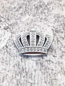 1Pc Metal Crown Style Emblem Sticker - Shiny Decoration For Car Interior & Exterior, Unisex Automotive Accessories, High-Adhesion Waterproof Design, Easy Install Upgrade Parts