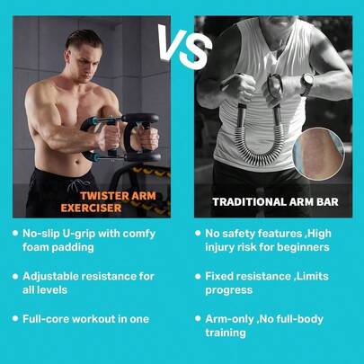 Arm Trainer For Men, Arm Workout Equipment With Chest Muscle Trainer(Blue 40kg)