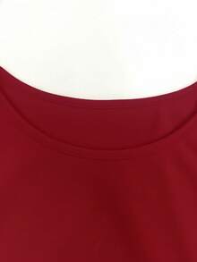 Women's Elegant 2-Piece Set For Autumn/Winter, Solid Color Long Sleeve Cardigan Blazer Jacket + Sleeveless Midi Dress, Versatile - Red 16 - View 6