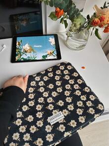 1 chiếc bao đựng iPad/máy tính bảng/laptop 11/13/15 inch bằng vải nhung kẻ họa tiết hoa cổ điển. - Nhiều màu - Xem 4