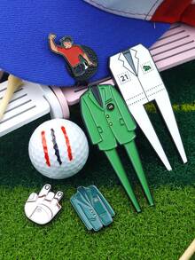 Green Jacket Divot Repair Tool,Golf Hat Clip With Magnetic Ball Marker Set - Enamel, Strong Magnet, Easily Attachable, Great Gift For Golfers - Multicolor - View 3