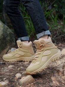 男士军用战术靴，轻便徒步作战靴，耐用透气户外工作摩托车鞋