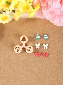 1/15件套圣诞迷你吊坠粘土切割器，用于珠宝制作，可爱耳环粘土工具，雪花吊坠聚合物粘土模具，珠宝制作套装