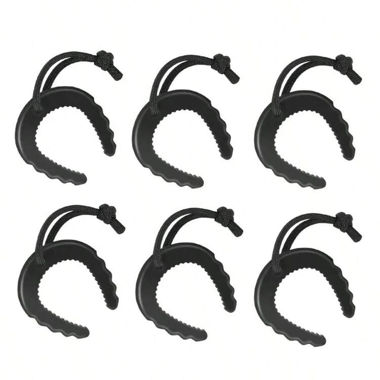 4/6pcs Door Stoppers, Anti-Pinch Door Stoppers, Safety Door Stoppers, TPU Plastic Material (Black/Orange) - Black - View 8