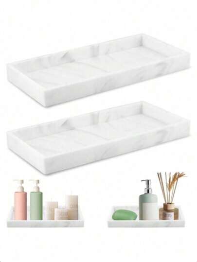 Silicone Aroma Diffuser Tray, Bathroom Vanity Storage, Marble Decor Silicone Organizer For Bathroom