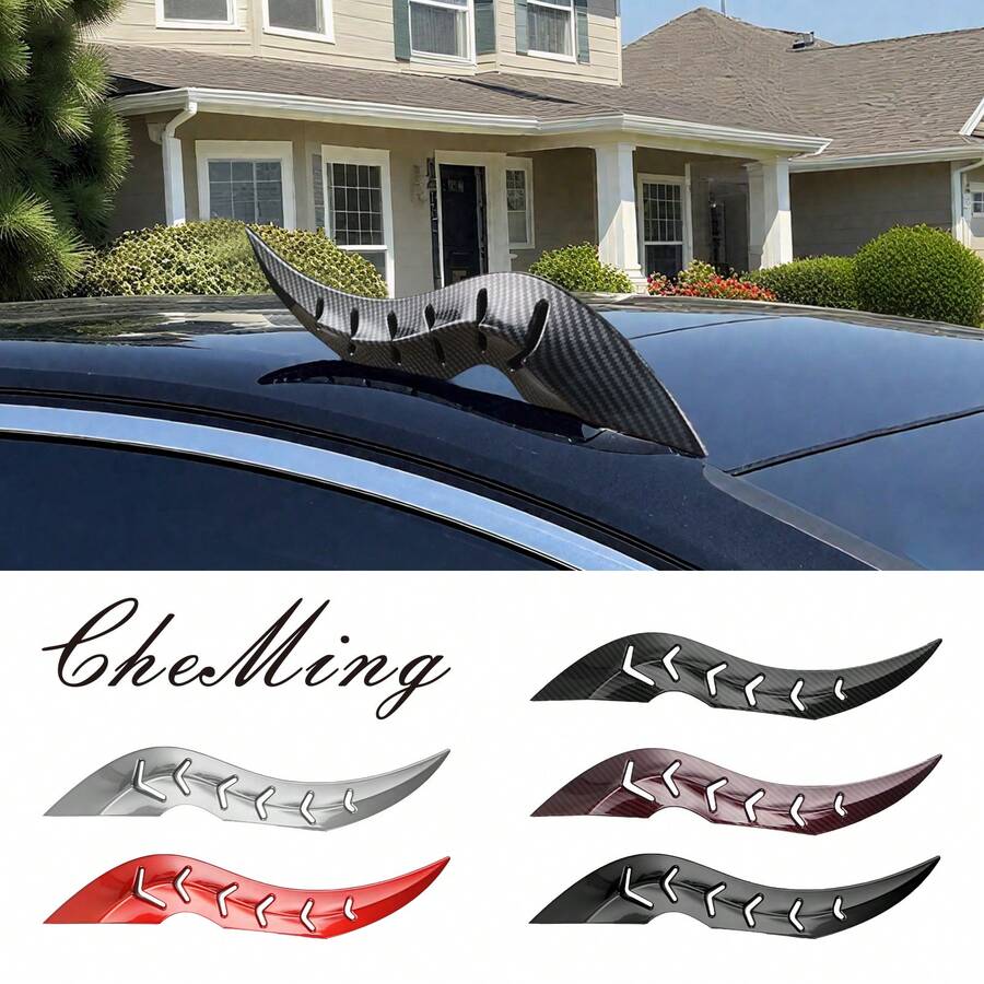 Dragon Horns For Car Roof -Universal Fantasy CarHorn Decoration-Carbon Fiber Look StylingAccessories For SUV, Truck & Sedan -Easy MountRoof Ridge Accent-Unique Auto Modification Gift - carbon texture - 查看 1