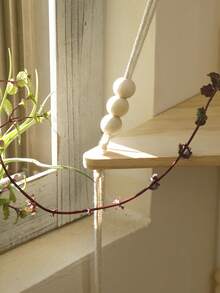 1 Bộ Giá Treo Góc Phong Cách Bohemian với Dây Dây Hạt Gỗ Dệt Thủ Công, Kệ Lưu Trữ & Trưng Bày, Kệ Treo Tường Bằng Gỗ Tự Nhiên, Kệ Trang Trí Nghệ Thuật Phong Cách Boho Tối Giản, Thích Hợp Cho Phòng Khách, Phòng Ngủ, Phòng Tắm, Góc Quán Cà Phê, Lối Vào Và Các Không Gian Nhà Khác - Nhiều màu - Xem 7