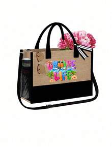 女士手提包套装，印有“Cruise”图案，包含1个大容量手提包和2个化妆包，饰有椰子树和波浪元素，适合度假、周末旅行，是送给朋友的个性化生日礼物，也适合婚礼、生日、节日等场合，是送给女性、妈妈、老师、朋友、伴娘、学生、返校季、女朋友、新娘的绝佳礼物（包含围巾）。 - 彩色 - 查看 11