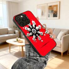 Cubierta de telefono con diseño de espiral en rojo y blanco para uso diario en casa y viajes Aplicable a teléfonos Apple y Galaxy - Blanco - Ver 5