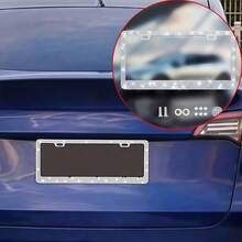 1 件闪亮的黑色/白色镶钻汽车牌照框，轻巧耐用，保护牌照免受损坏，让您的车辆以独特的光泽脱颖而出 - 彩色 - 查看 1
