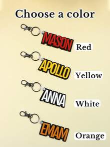 定制姓名钥匙扣，个性化可爱泡泡字母钥匙链，适用于包包、汽车钥匙等日常配饰，时尚魅力，送给女性朋友、情侣的完美生日、情人节等节日礼物，定制独特姓名钥匙扣，可定制的时尚配饰 - 彩色 - 查看 9
