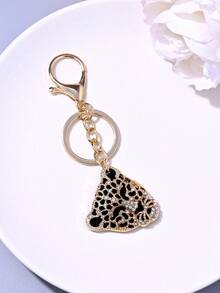 1pc Rhinestone Studded Leopard Head Keychain, Bag & Car Accessory, Fashionable Gift For Men - Keychain - View 7