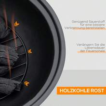 Outsunny Fire Pit With Lid And Hook In Log Design For Garden Camping Patio MgO Steel Brown On Site - 1 - View 6