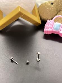 1 Stück medizinisch-hypoallergenes Titan-Stahl flacher Stengel runder Ball Nasen-Stecker, 20G/18G Ohrknorpel/Augenbrauen/Lippen/Zunge Piercing Schmuck