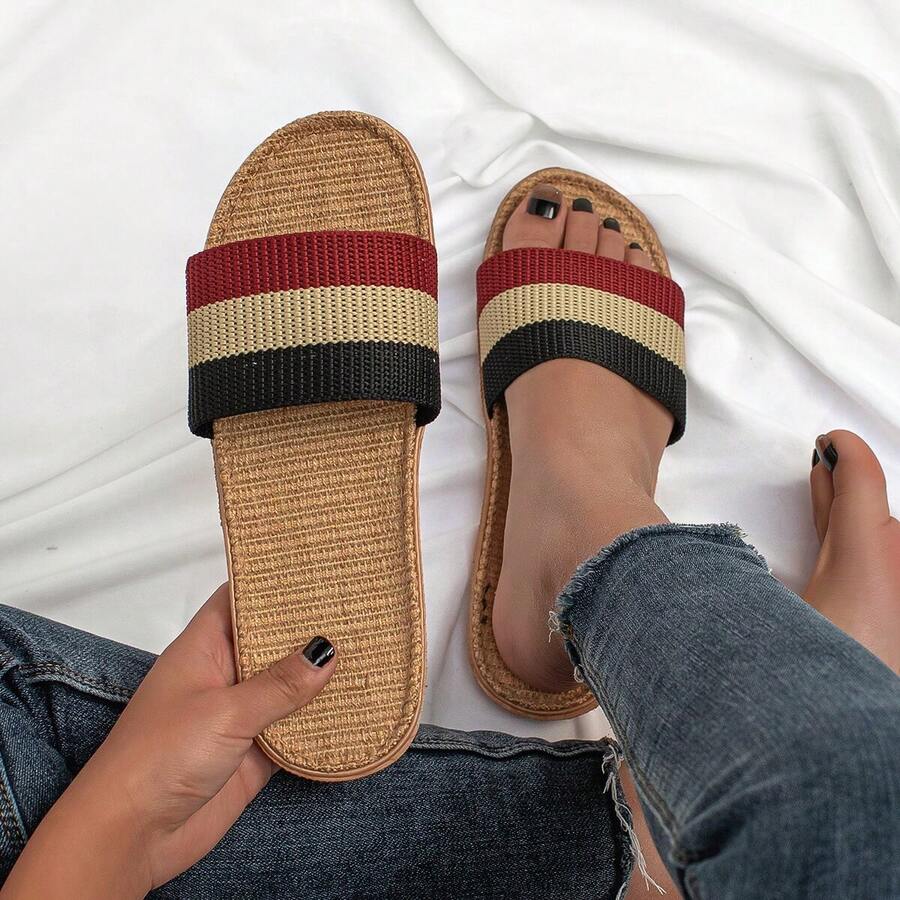 Women's 3-Color (Red, Beige, Black) Non-Slip House Slippers - Redmi Black - View 1