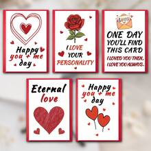 Set Of 10 Valentine's Day Cards, Creative Greeting Cards For A Birthday With Envelope - 卡其色 - 查看 2