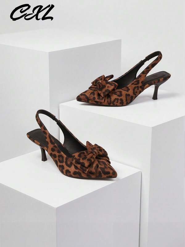 كعب عالي بنقشة نمر جذابة مع ربطة على الكاحل، مناسبة للتواعد والتسوق والتنقل والحفلات في عيد الحب وعيد الميلاد