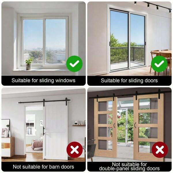 Sliding Door Security Bar,Heavy Duty Sliding Patio Door Lock Bar, 20-50inch Adjustable Multi-Use Window Security...