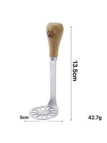 1pc Stainless Steel Potato Masher, Vertical Multi-Function Manual Potato Masher, Household Kitchen Tool - Multicolor - View 10