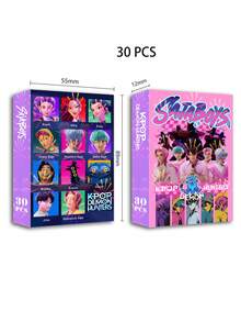 30张卡通动漫双面卡片，动漫人物收藏卡，韩流，狩猎游戏派对装饰道具玩具，LOMO卡片，动漫主题礼物 - 彩色 - 查看 14