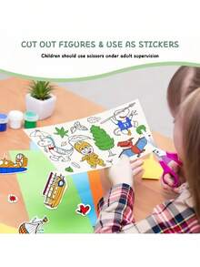 300cm Graffiti Painting Roll With Assorted Themes, Suitable For Children's Coloring And Drawing, Coloring Roll, Coloring, Coloring, Halloween, Watercolor, Coloring, Christmas Gift, Coloring, Christmas Gift - Multicolor - View 3