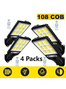 1/2/4/6/8pcs 8000W Solar LED Lights, Waterproof Outdoor Wall Lamp With Adjustable Motion Sensor And Remote Control - No Battery Needed, Suitable For Garden, House, Yard, Garage Lighting