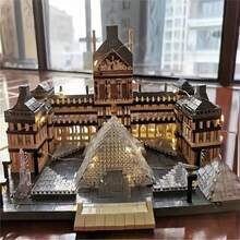Louvre Museum Building Model Kit: 3377 Pieces, ABS Material, High Difficulty, Suitable For Ages 6+ - A Classic French Architecture Puzzle The Best Gift For Birthday And Home Decoration