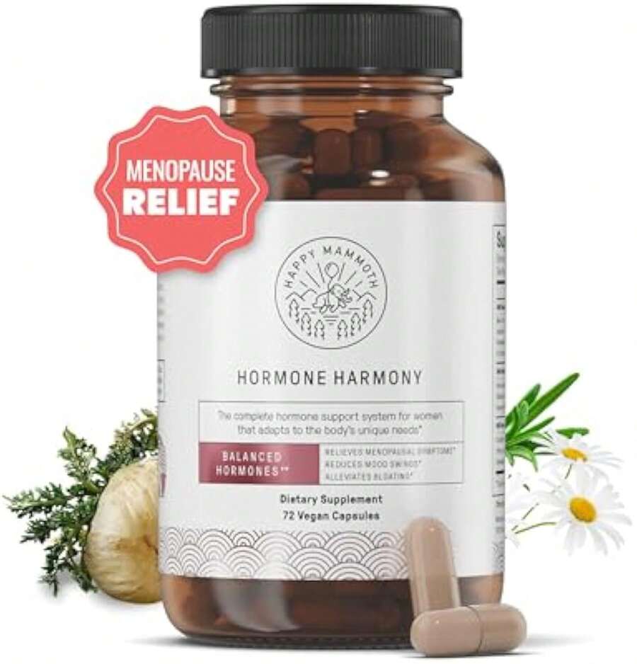 Happy Mammoth Hormone Harmony Supplement For Women – Natural Support For Menopause & Perimenopause, PMS Relief & Mood Balance – 72 Capsules - 1 - 查看 1